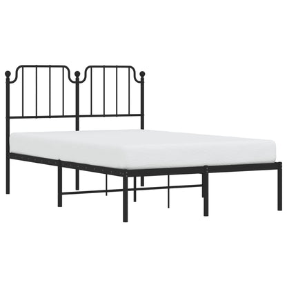 Bedframe Metaal 120 x 190 cm Zwart met hoofdbord