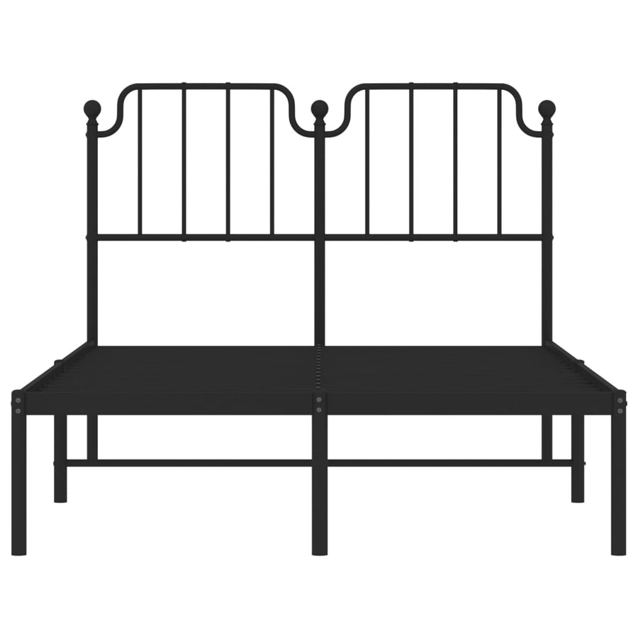 Bedframe Metaal 120 x 190 cm Zwart met hoofdbord