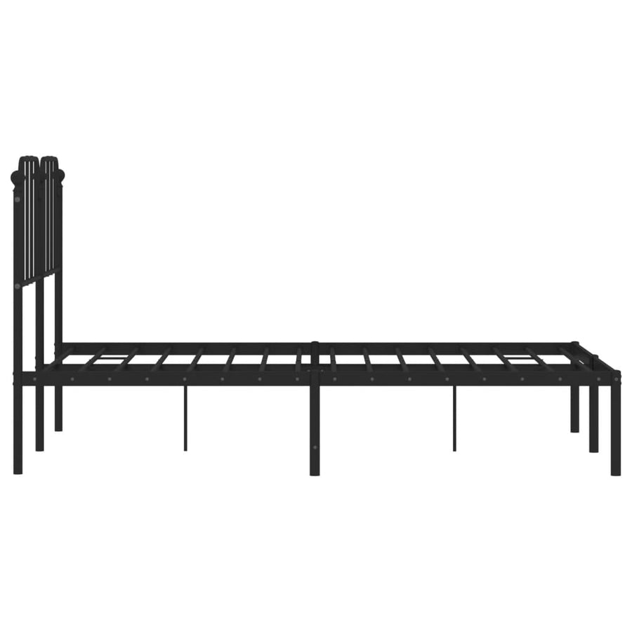 Bedframe Metaal 120 x 190 cm Zwart met hoofdbord