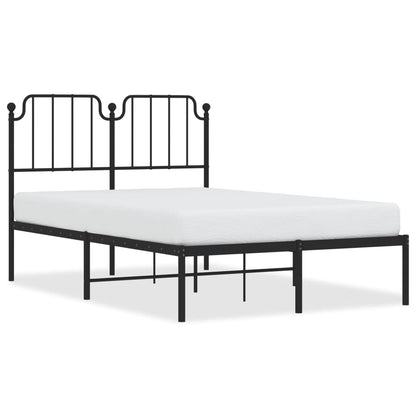Bedframe Metaal 120 x 200 cm Zwart met hoofdbord