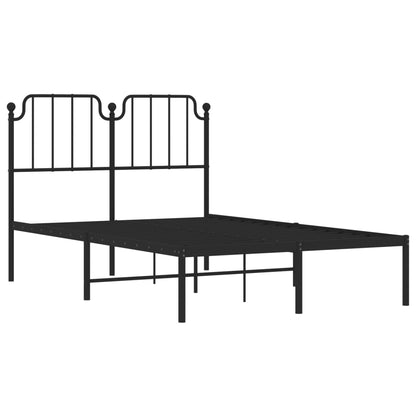 Bedframe Metaal 120 x 200 cm Zwart met hoofdbord