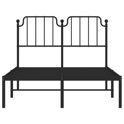 Bedframe Metaal 120 x 200 cm Zwart met hoofdbord