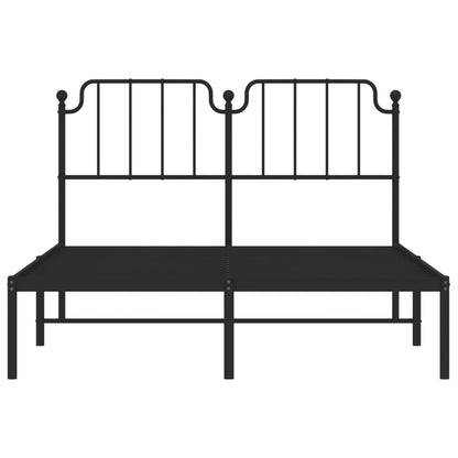 Bedframe Metaal 140 x 190 cm Zwart met hoofdbord