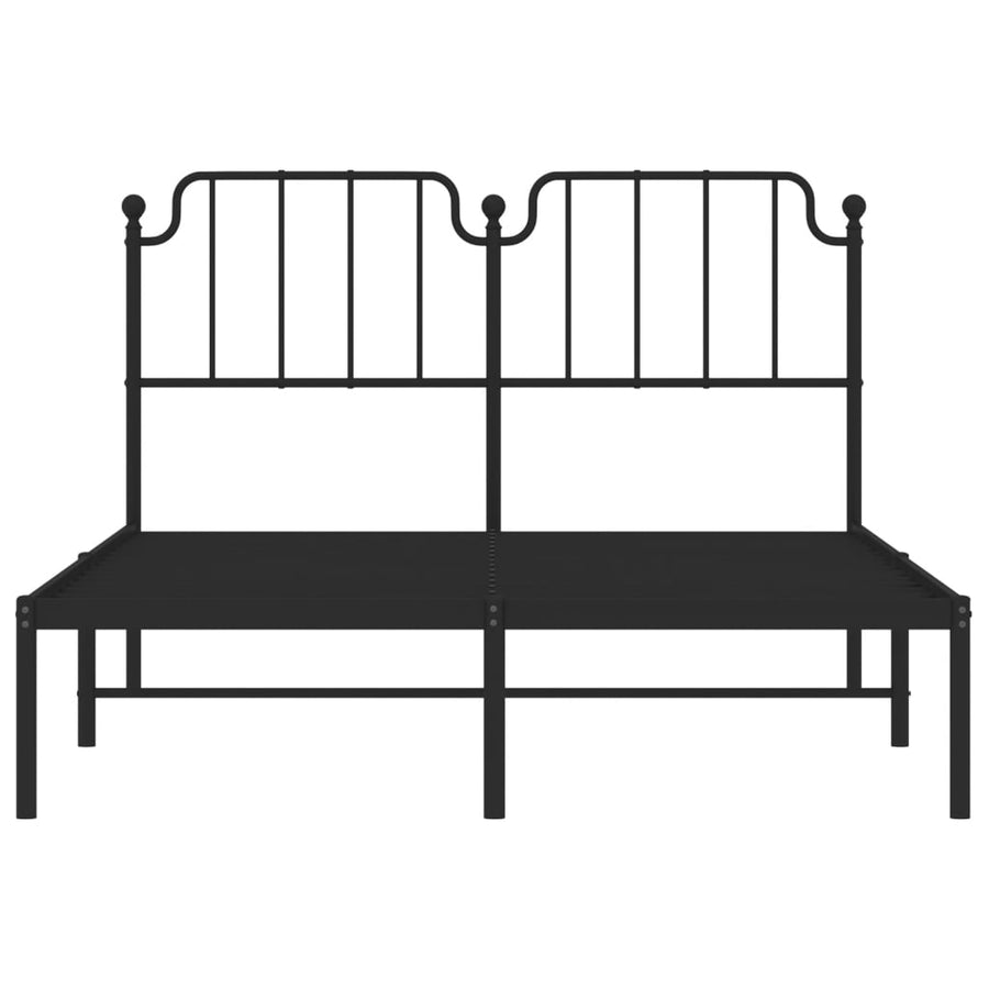 Bedframe Metaal 140 x 190 cm Zwart met hoofdbord
