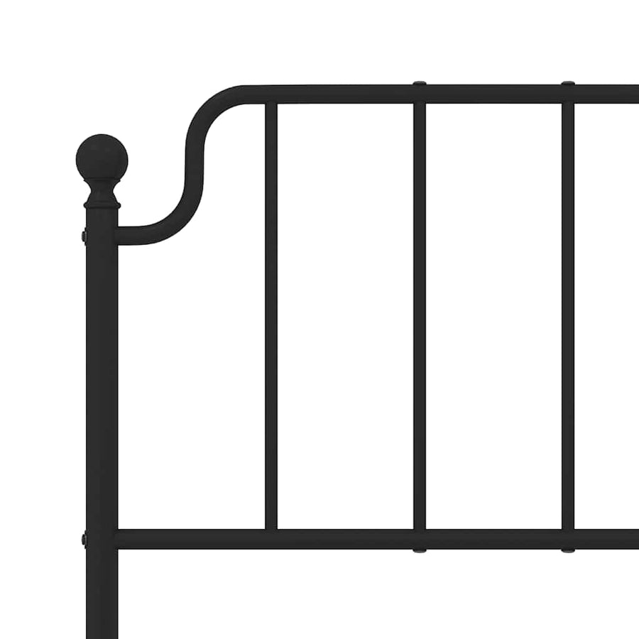 Bedframe met hoofdbord metaal zwart 150x200 cm