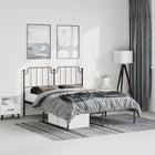 Bedframe met hoofdbord metaal zwart 150x200 cm