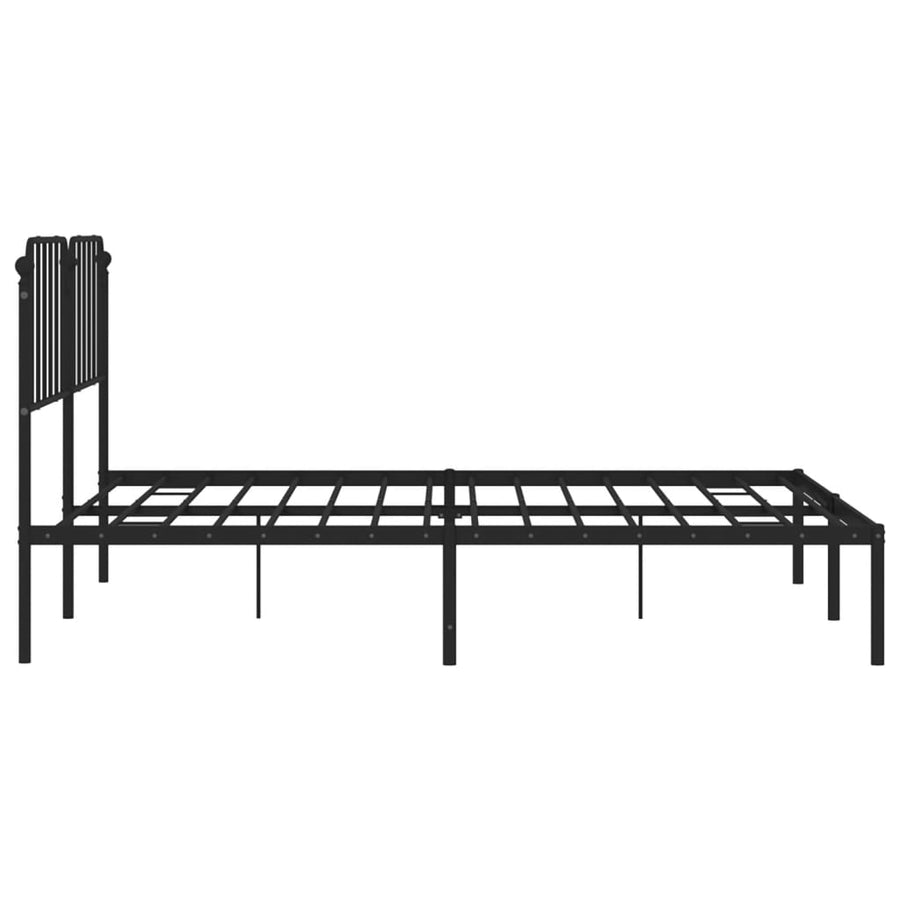 Bedframe Metaal 183 x 213 cm Zwart met hoofdbord