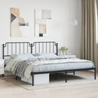 Metal bed frame with headboard black 193x203 cm