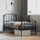 Bedframe Met Hoofd- En Voeteneinde Metaal 80 x 200 cm Zwart met hoofdbord & voetbord