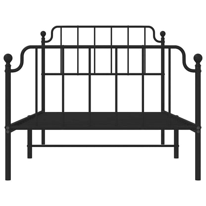 Bedframe met hoofd- en voeteneinde metaal zwart 100x200 cm