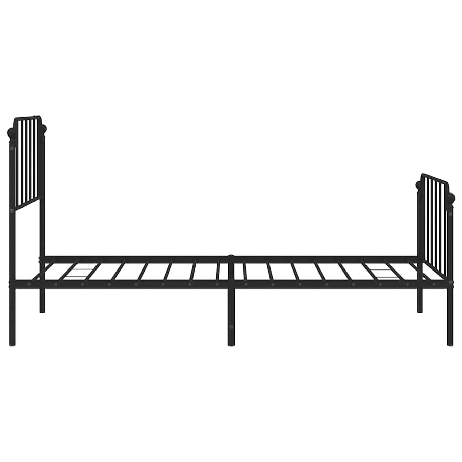 Bedframe met hoofd- en voeteneinde metaal zwart 100x200 cm