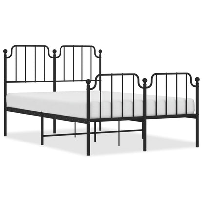 Bedframe Met Hoofd- En Voeteneinde Metaal 120 x 200 cm Zwart met hoofdbord & voetbord