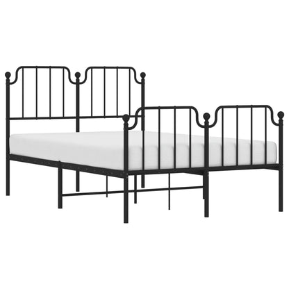 Bedframe Met Hoofd- En Voeteneinde Metaal 120 x 200 cm Zwart met hoofdbord & voetbord
