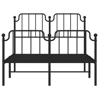 Bedframe Met Hoofd- En Voeteneinde Metaal 120 x 200 cm Zwart met hoofdbord & voetbord