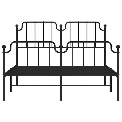 Bedframe met hoofd- en voeteneinde metaal zwart 135x190 cm