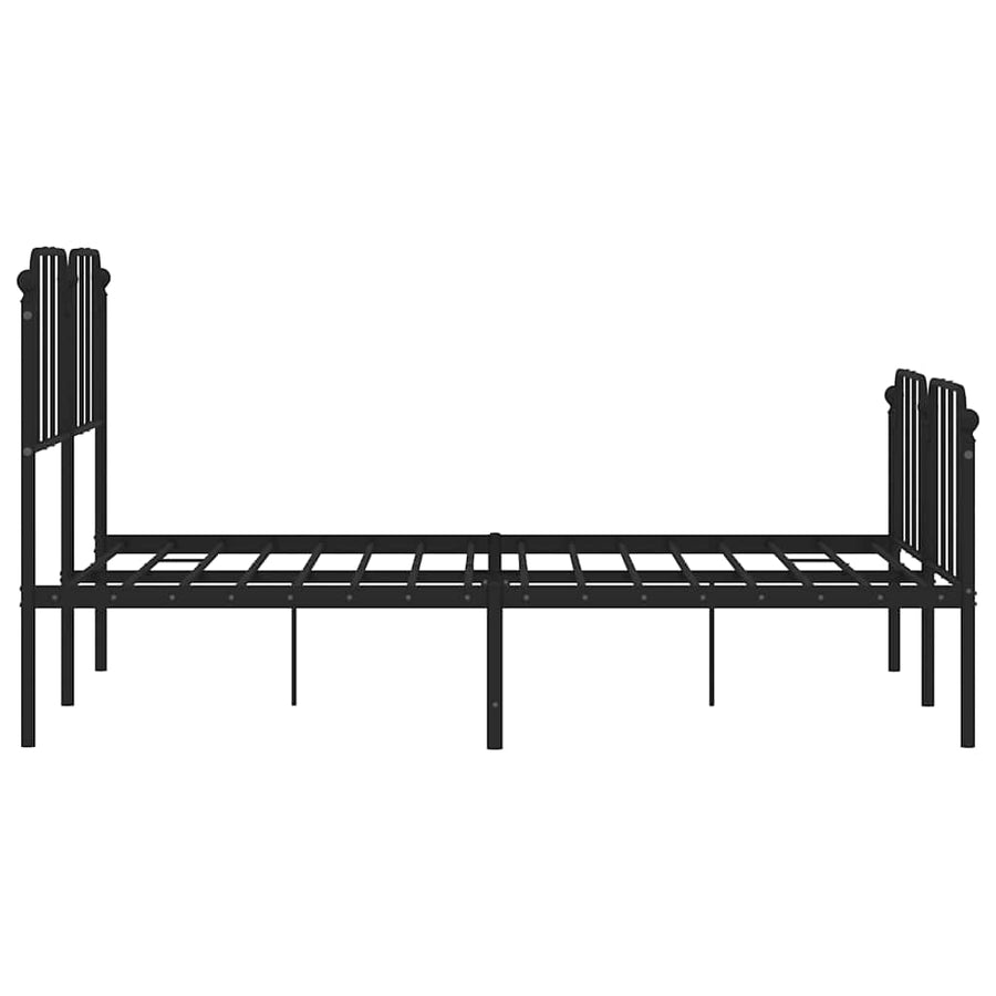 Bedframe met hoofd- en voeteneinde metaal zwart 135x190 cm