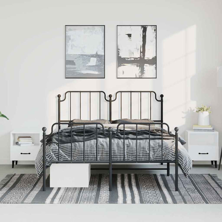 Bedframe Met Hoofd- En Voeteneinde Metaal 150 x 200 cm