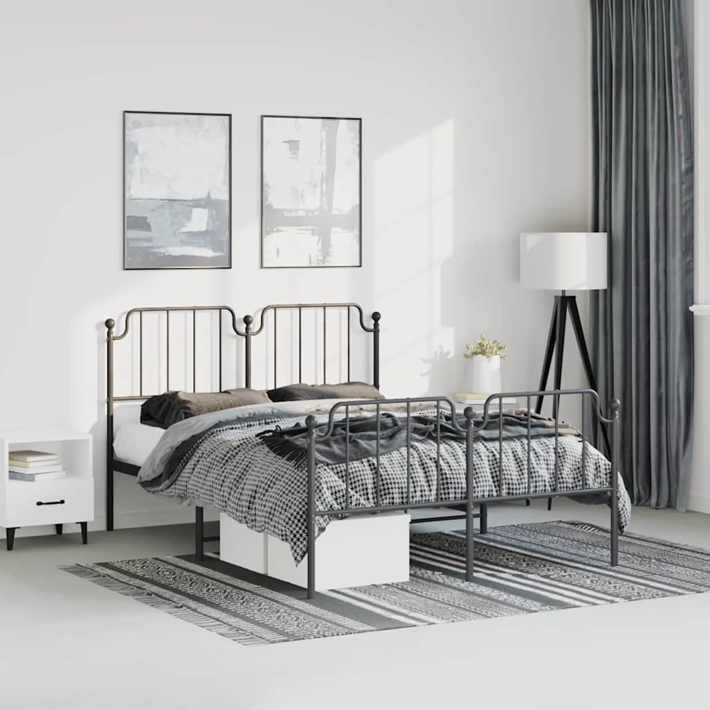 Bedframe Met Hoofd- En Voeteneinde Metaal 150 x 200 cm
