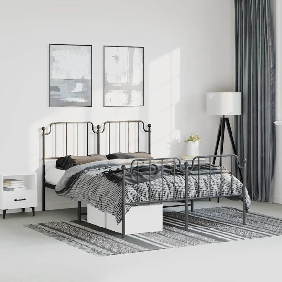 Bedframe Met Hoofd- En Voeteneinde Metaal 150 x 200 cm