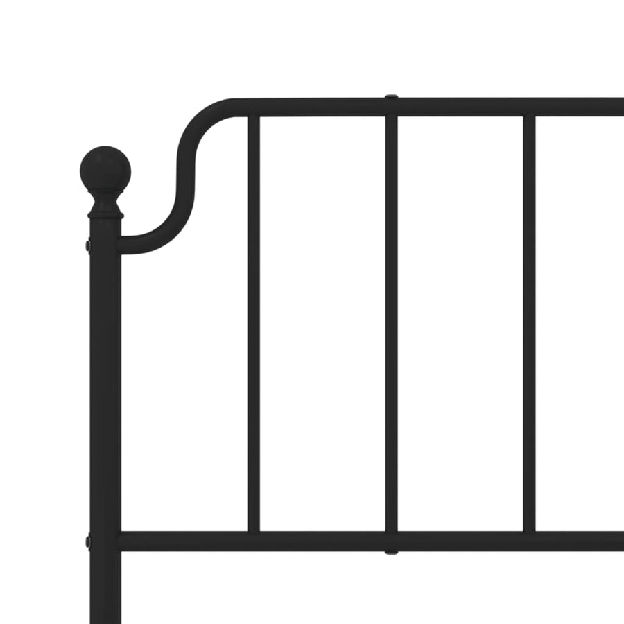 Bedframe Met Hoofd- En Voeteneinde Metaal 193 x 203 cm Zwart met hoofdbord & voetbord