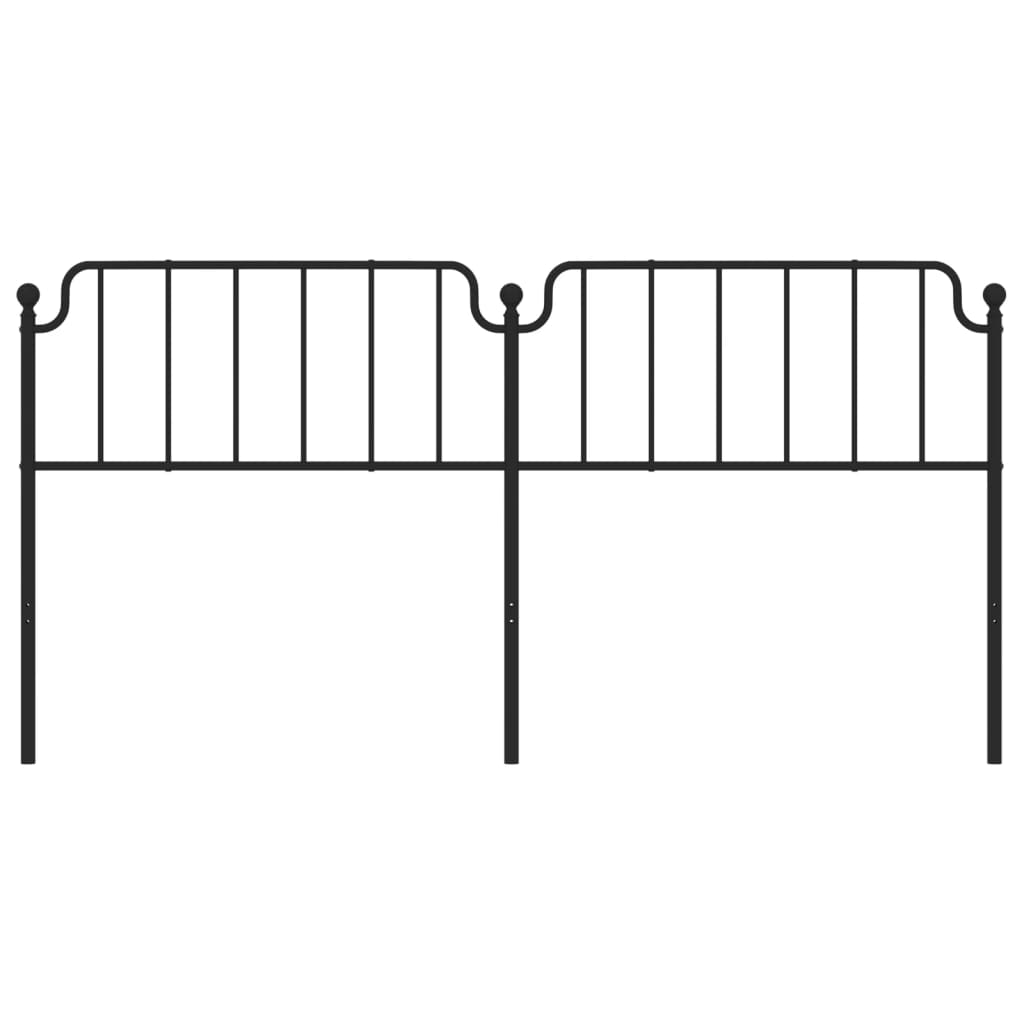 Hoofdbord Metaal 193 cm Zwart