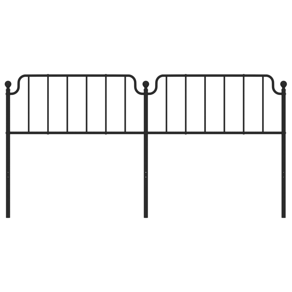 Hoofdbord Metaal 200 cm Zwart