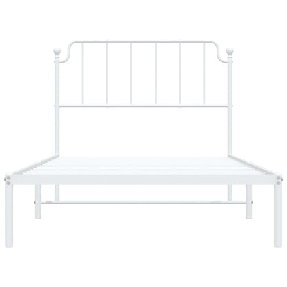 Bedframe Metaal 107 x 203 cm Wit met hoofdbord