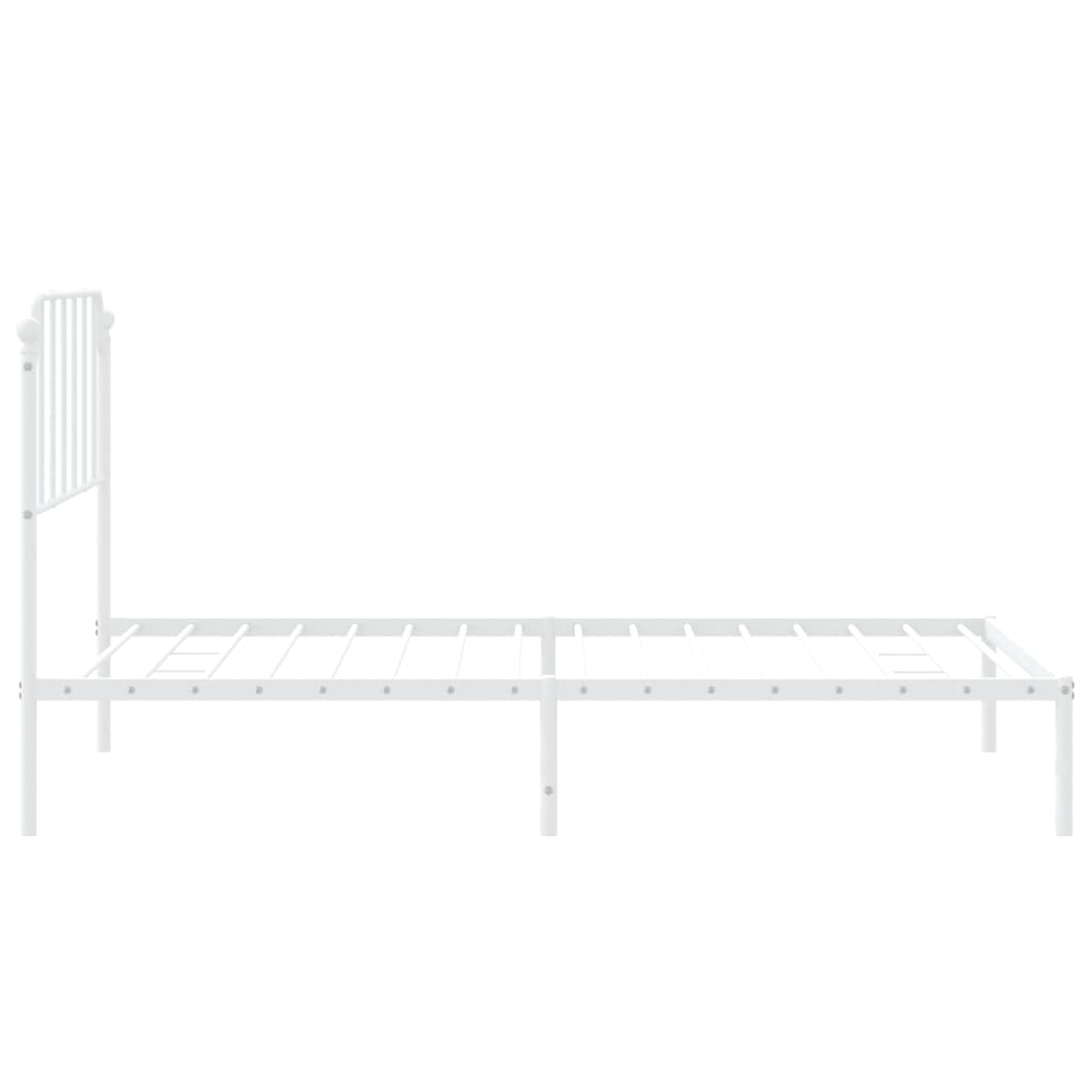 Bedframe Metaal 107 x 203 cm Wit met hoofdbord