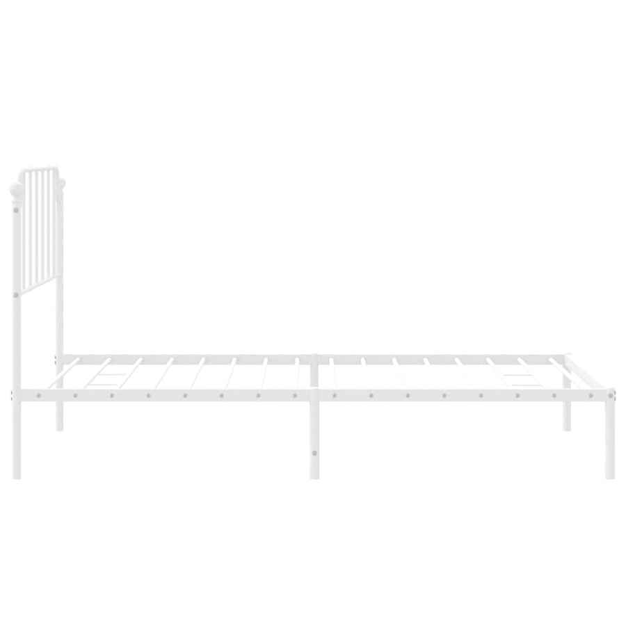 Bedframe Metaal 107 x 203 cm Wit met hoofdbord