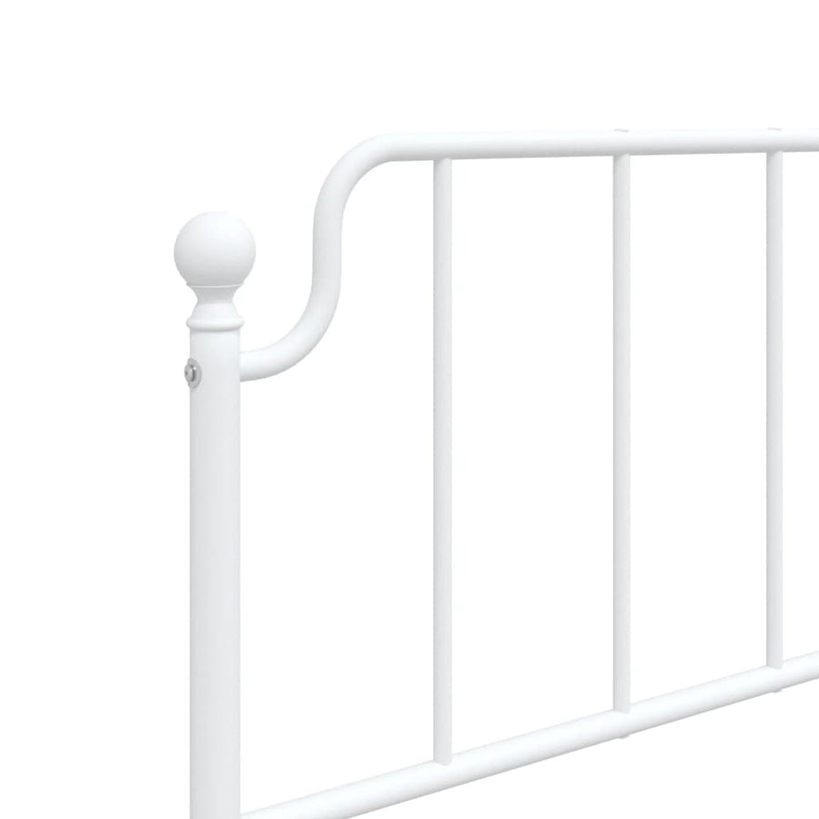 Bedframe Metaal 107 x 203 cm Wit met hoofdbord
