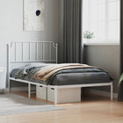 Bedframe metaal wit 107x203 cm met hoofdbord
