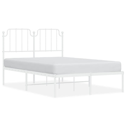Bedframe Metaal 120 x 190 cm Wit met hoofdbord