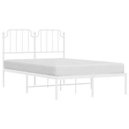 Bedframe Metaal 120 x 190 cm Wit met hoofdbord