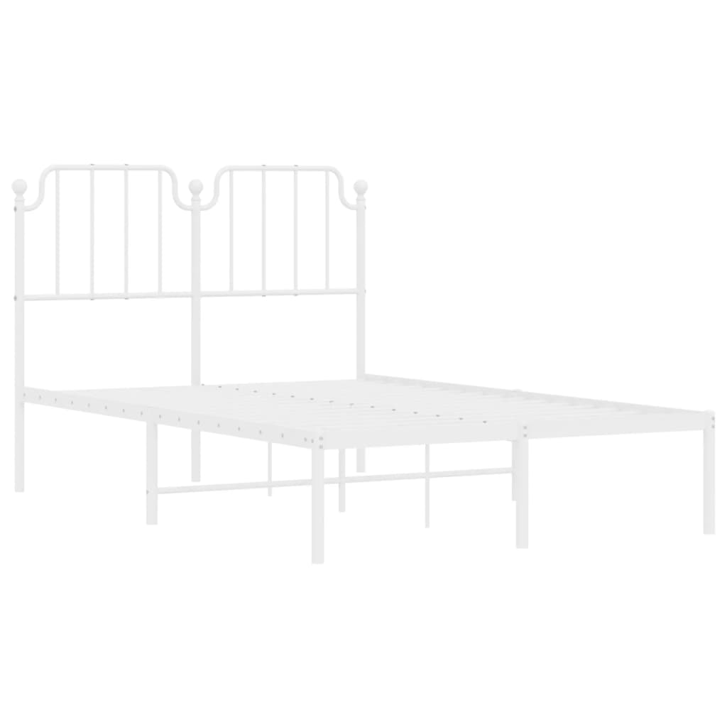 Bedframe Metaal 120 x 190 cm Wit met hoofdbord