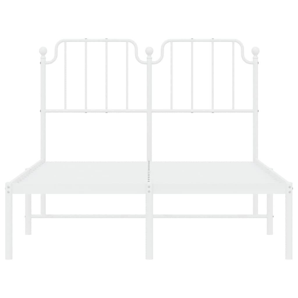 Bedframe Metaal 120 x 190 cm Wit met hoofdbord