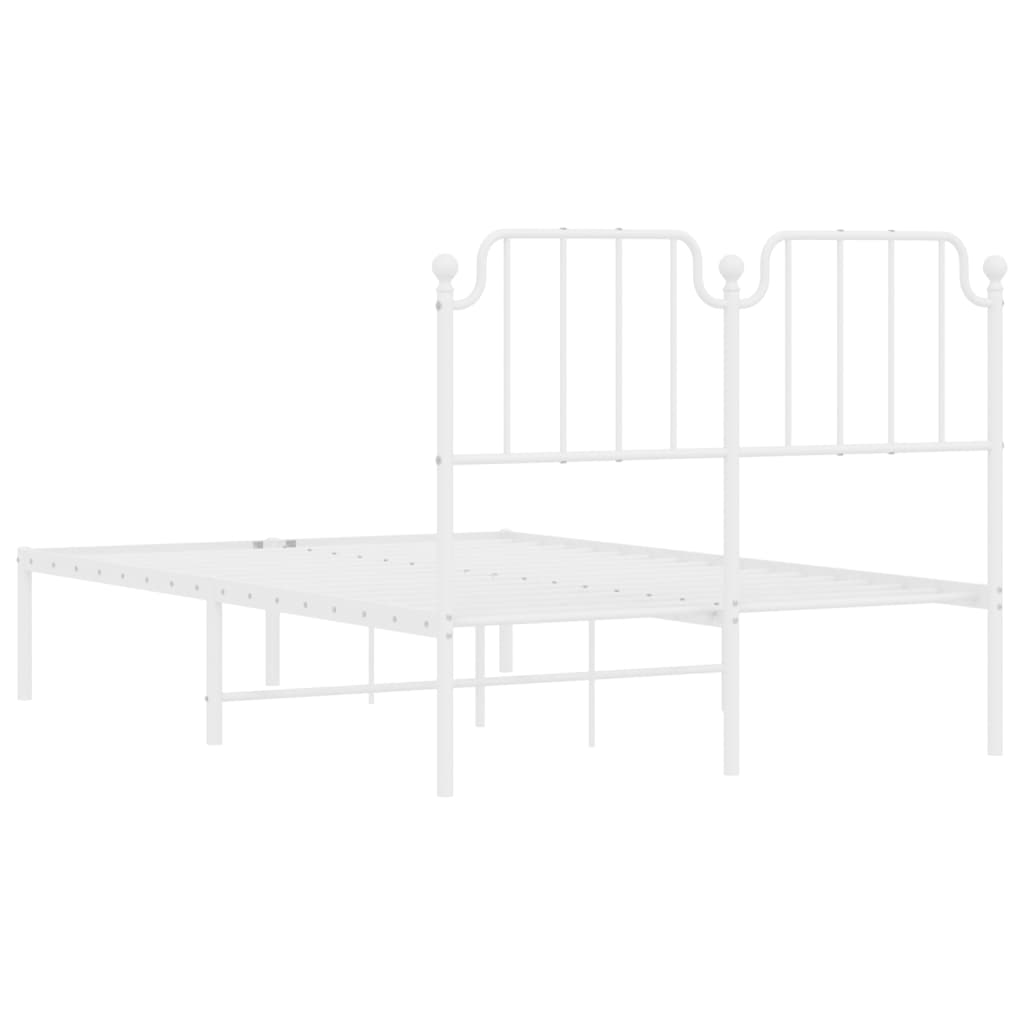 Bedframe Metaal 120 x 190 cm Wit met hoofdbord