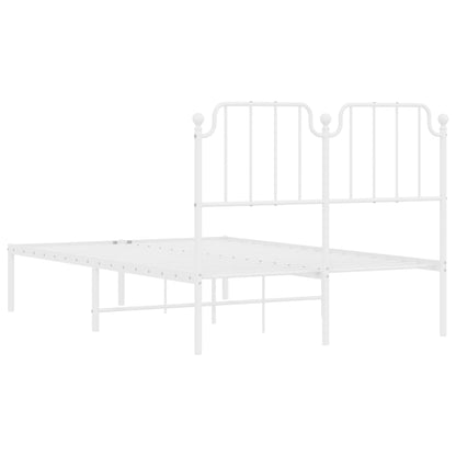 Bedframe Metaal 120 x 190 cm Wit met hoofdbord