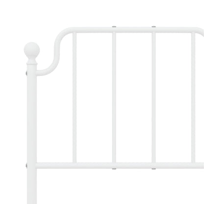 Bedframe Metaal 120 x 190 cm Wit met hoofdbord