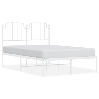 Bedframe Metaal 120 x 200 cm Wit met hoofdbord
