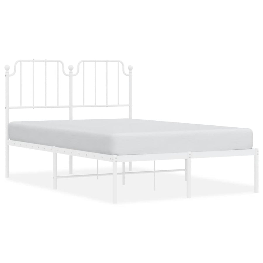 Bedframe Metaal 120 x 200 cm Wit met hoofdbord