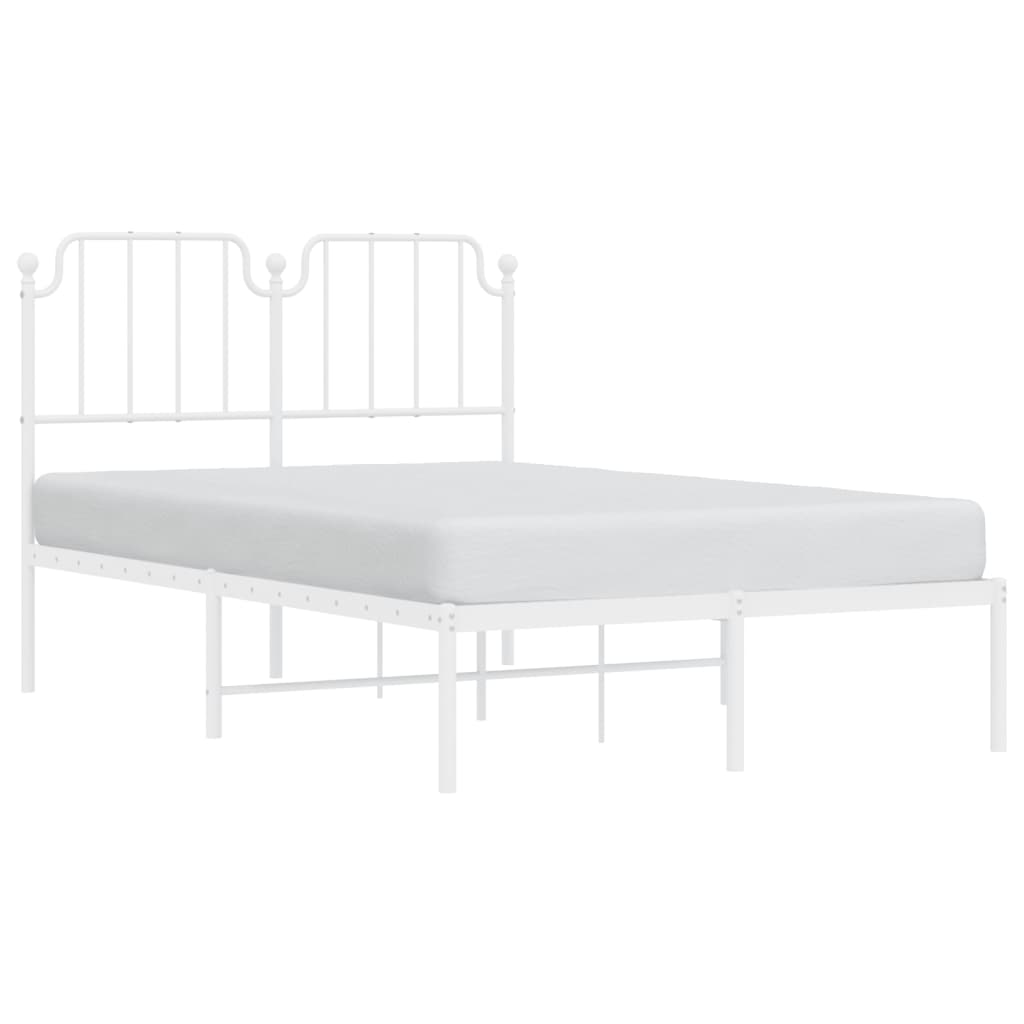 Bedframe Metaal 120 x 200 cm Wit met hoofdbord