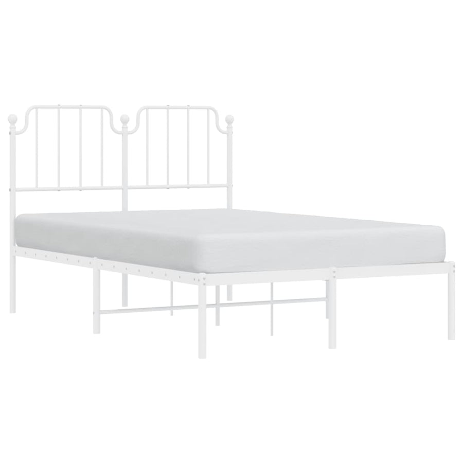 Bedframe Metaal 120 x 200 cm Wit met hoofdbord