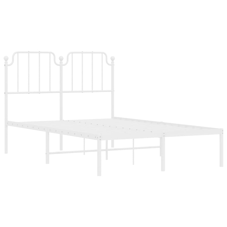Bedframe Metaal 120 x 200 cm Wit met hoofdbord