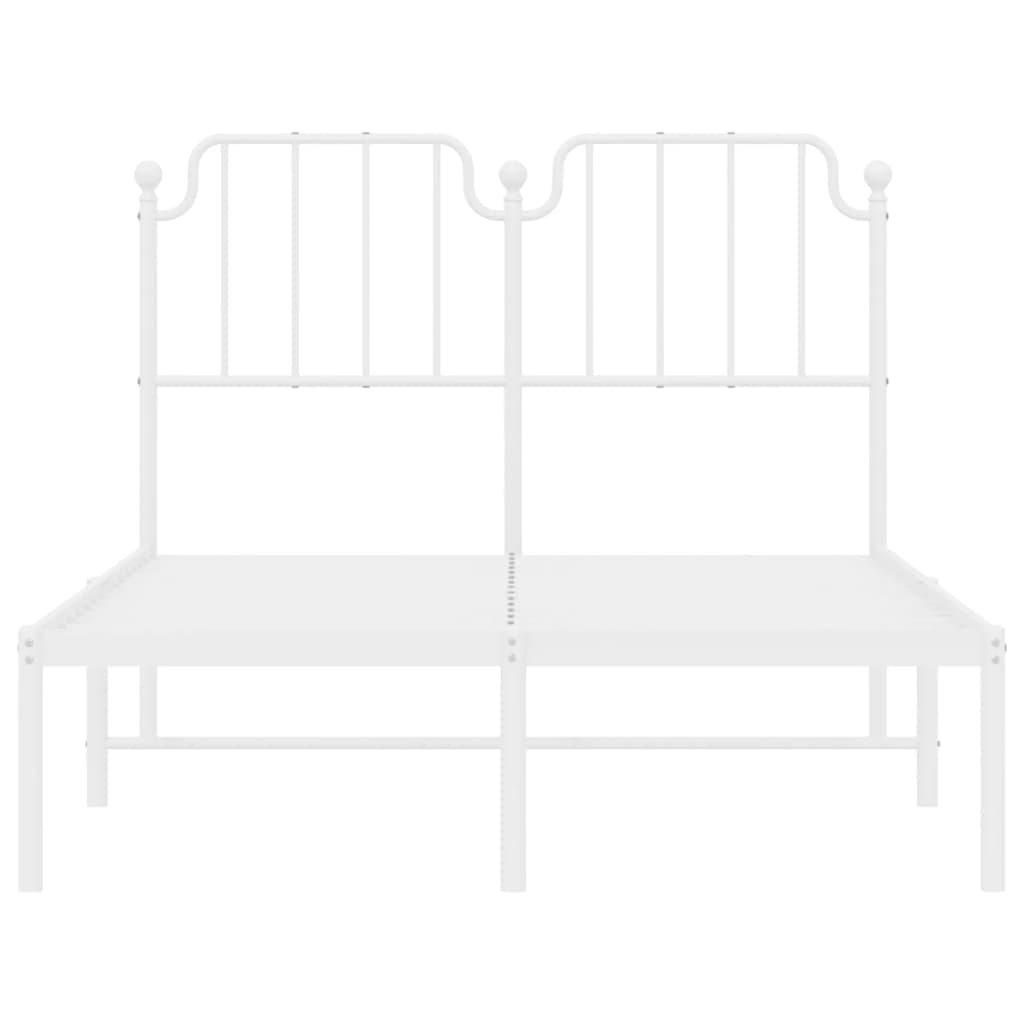 Bedframe Metaal 120 x 200 cm Wit met hoofdbord