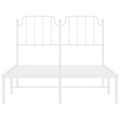 Bedframe Metaal 120 x 200 cm Wit met hoofdbord