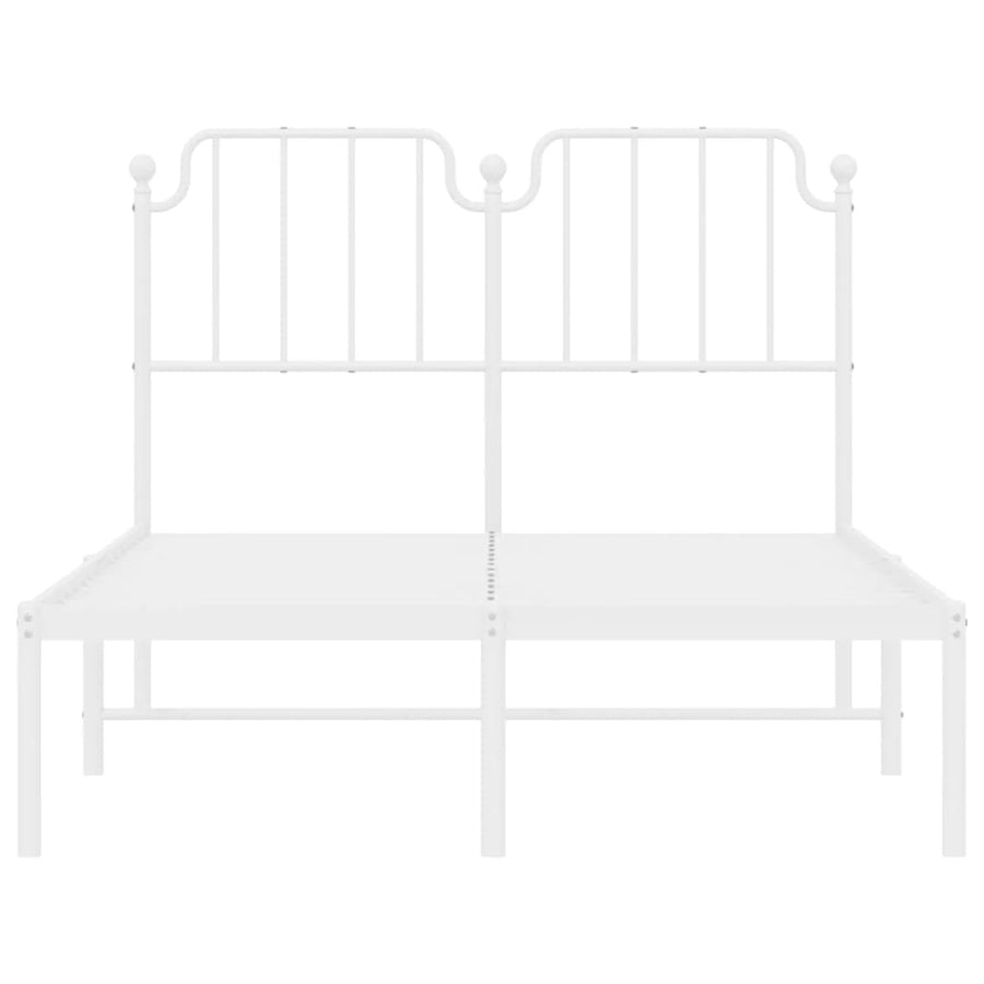 Bedframe Metaal 120 x 200 cm Wit met hoofdbord