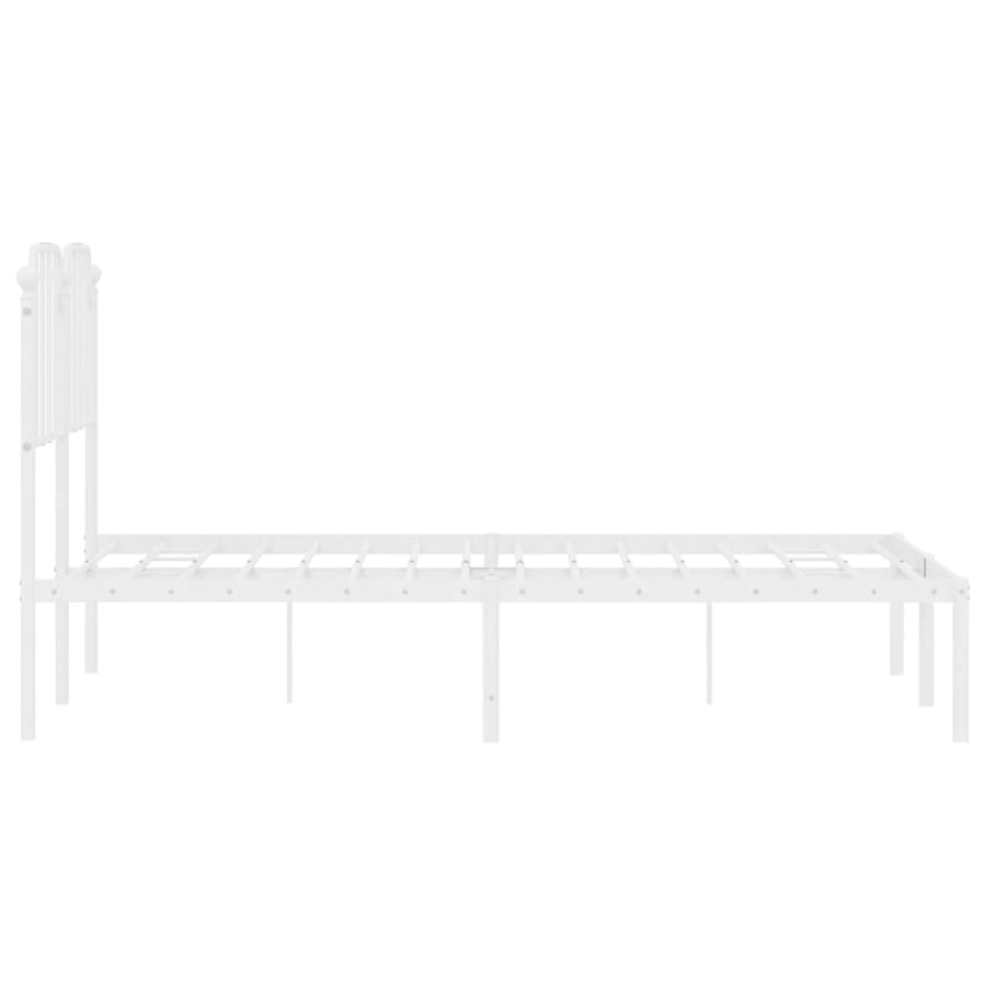 Bedframe Metaal 120 x 200 cm Wit met hoofdbord