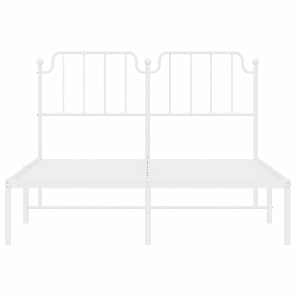 Bedframe Metaal 135 x 190 cm Wit met hoofdbord