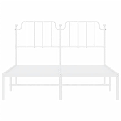 Bedframe Metaal 135 x 190 cm Wit met hoofdbord