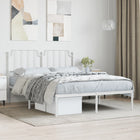 Bedframe metaal wit 135x190 cm met hoofdbord